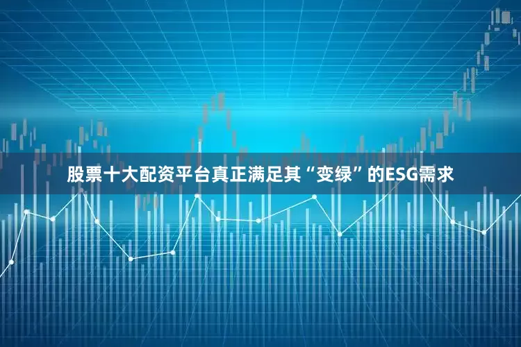 股票十大配资平台真正满足其“变绿”的ESG需求