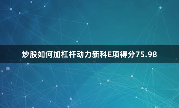 炒股如何加杠杆动力新科E项得分75.98